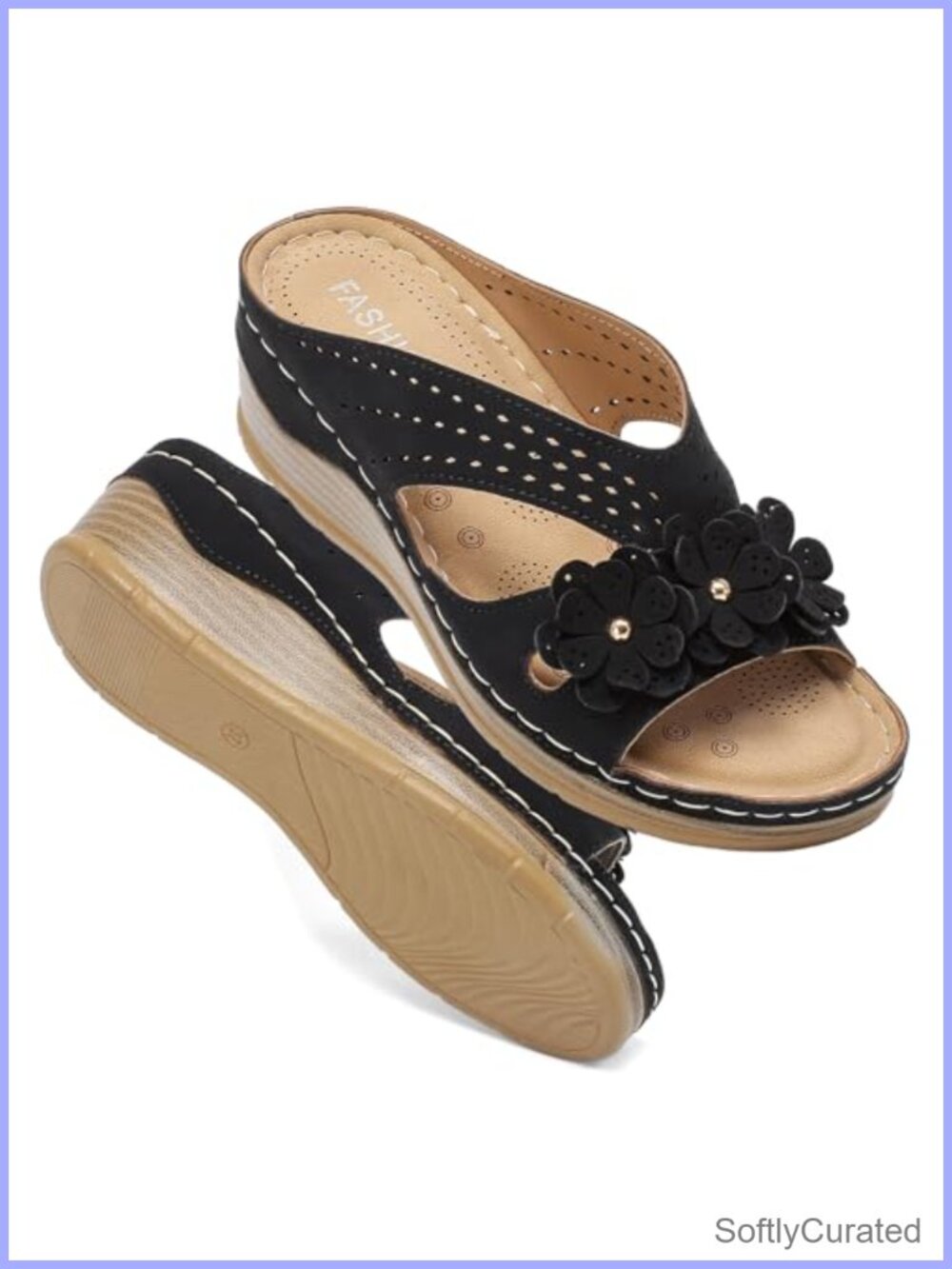 Wedge Sandals Open Toe Platform Slides Arch Support Slip On